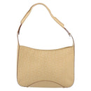 CELINE C Macadam Canvas Shoulder Bag Beige Gold Auth ka3948-13