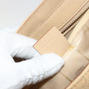 CELINE C Macadam Canvas Shoulder Bag Beige Gold Auth ka3948-12