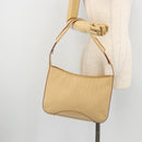 CELINE C Macadam Canvas Shoulder Bag Beige Gold Auth ka3948-23