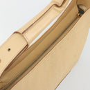 CELINE C Macadam Canvas Shoulder Bag Beige Gold Auth ka3948-6