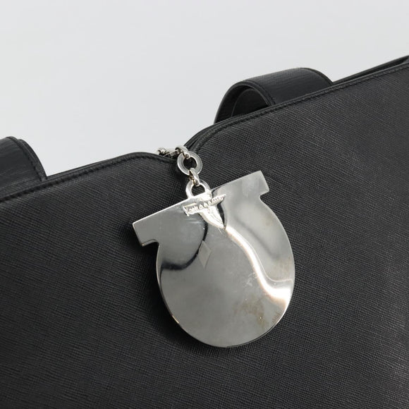 Salvatore Ferragamo Tote Bag Leather Black Silver Auth ka3949