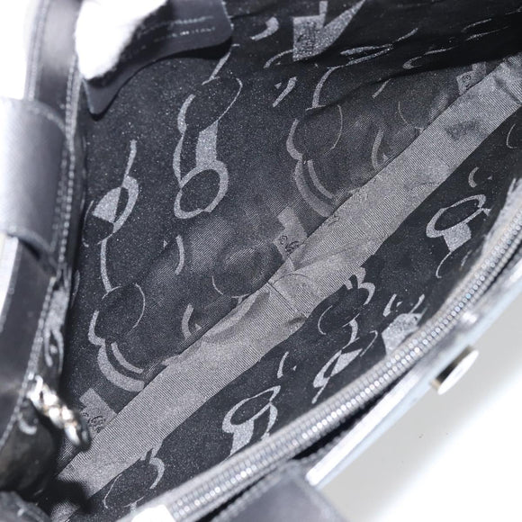 Salvatore Ferragamo Tote Bag Leather Black Silver Auth ka3949