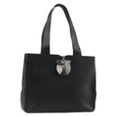 Salvatore Ferragamo Tote Bag Leather Black Silver Auth ka3949-1