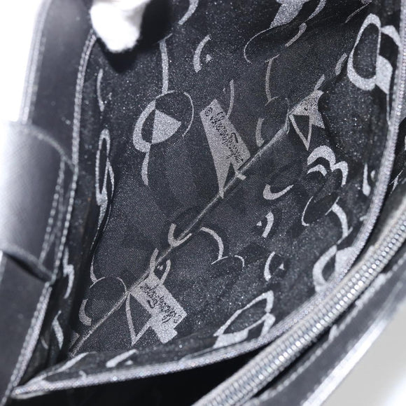 Salvatore Ferragamo Tote Bag Leather Black Silver Auth ka3949