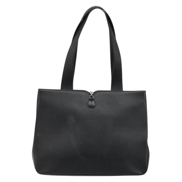 Salvatore Ferragamo Tote Bag Leather Black Silver Auth ka3949