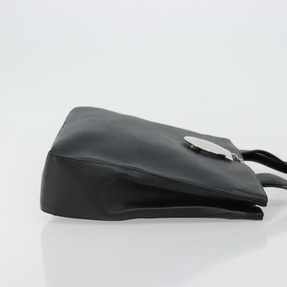 Salvatore Ferragamo Tote Bag Leather Black Silver Auth ka3949