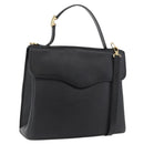 Christian Dior Hand Bag Leather 2way Black Gold Auth ka3950-1