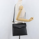 Christian Dior Hand Bag Leather 2way Black Gold Auth ka3950-24