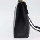 Christian Dior Hand Bag Leather 2way Black Gold Auth ka3950-4