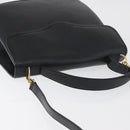 Christian Dior Hand Bag Leather 2way Black Gold Auth ka3950-6