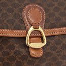 CELINE Macadam Canvas Shoulder Bag PVC Leather Brown Gold Auth ka3953-17