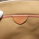 CELINE Macadam Canvas Shoulder Bag PVC Leather Brown Gold Auth ka3953-19