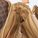 CELINE Macadam Canvas Shoulder Bag PVC Leather Brown Gold Auth ka3953-20