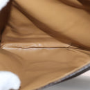 CELINE Macadam Canvas Shoulder Bag PVC Leather Brown Gold Auth ka3953-22