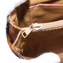 CELINE Macadam Canvas Shoulder Bag PVC Leather Brown Gold Auth ka3953-25
