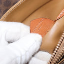 CELINE Macadam Canvas Shoulder Bag PVC Leather Brown Gold Auth ka3953-12