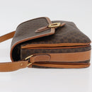 CELINE Macadam Canvas Shoulder Bag PVC Leather Brown Gold Auth ka3953-4