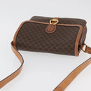 CELINE Macadam Canvas Shoulder Bag PVC Leather Brown Gold Auth ka3953-6
