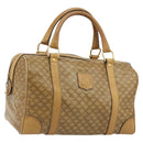 CELINE Macadam Canvas Hand Bag PVC Beige Gold Auth ka3954-1