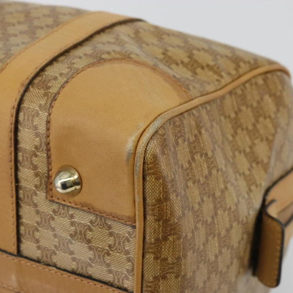 CELINE Macadam Canvas Hand Bag PVC Beige Gold Auth ka3954