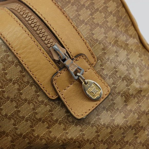 CELINE Macadam Canvas Hand Bag PVC Beige Gold Auth ka3954