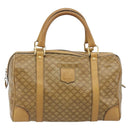 CELINE Macadam Canvas Hand Bag PVC Beige Gold Auth ka3954-2