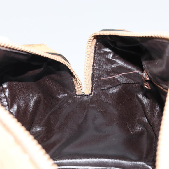 CELINE Macadam Canvas Hand Bag PVC Beige Gold Auth ka3954