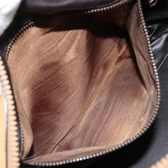 CELINE Macadam Canvas Hand Bag PVC Beige Gold Auth ka3954