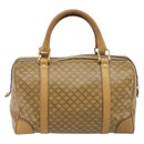 CELINE Macadam Canvas Hand Bag PVC Beige Gold Auth ka3954-3