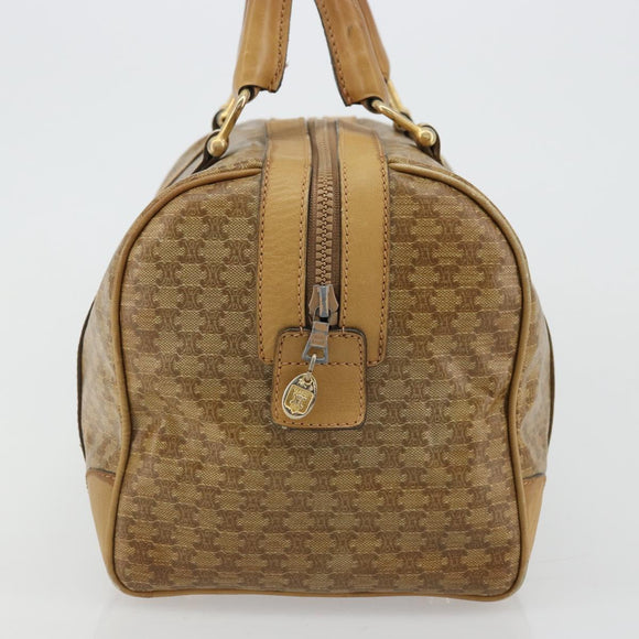 CELINE Macadam Canvas Hand Bag PVC Beige Gold Auth ka3954