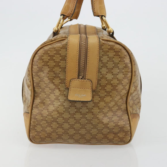 CELINE Macadam Canvas Hand Bag PVC Beige Gold Auth ka3954