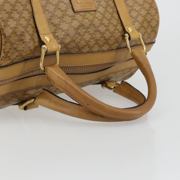 CELINE Macadam Canvas Hand Bag PVC Beige Gold Auth ka3954