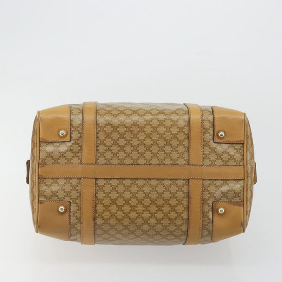 CELINE Macadam Canvas Hand Bag PVC Beige Gold Auth ka3954