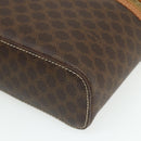 CELINE Macadam Canvas Vanity Hand Bag PVC Brown Gold Auth ka3955-14