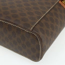 CELINE Macadam Canvas Vanity Hand Bag PVC Brown Gold Auth ka3955-16