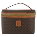 CELINE Macadam Canvas Vanity Hand Bag PVC Brown Gold Auth ka3955-13