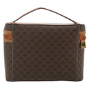 CELINE Macadam Canvas Vanity Hand Bag PVC Brown Gold Auth ka3955-2
