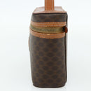 CELINE Macadam Canvas Vanity Hand Bag PVC Brown Gold Auth ka3955-4