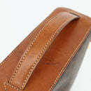 CELINE Macadam Canvas Vanity Hand Bag PVC Brown Gold Auth ka3955-7