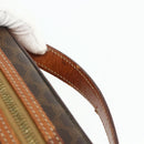 CELINE Macadam Canvas Vanity Hand Bag PVC Brown Gold Auth ka3955-8