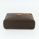 CELINE Macadam Canvas Vanity Hand Bag PVC Brown Gold Auth ka3955-5