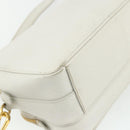 PRADA Shoulder Bag Safiano leather White Gold Auth ka3958A-16