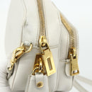 PRADA Shoulder Bag Safiano leather White Gold Auth ka3958A-18