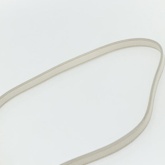 PRADA Shoulder Bag Safiano leather White Gold Auth ka3958A