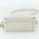 PRADA Shoulder Bag Safiano leather White Gold Auth ka3958A-5