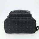 MCM Vicetos Logogram Backpack PVC Black Silver Auth ka3959A-5