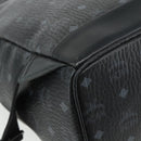 MCM Vicetos Logogram Backpack PVC Black Silver Auth ka3959A-18