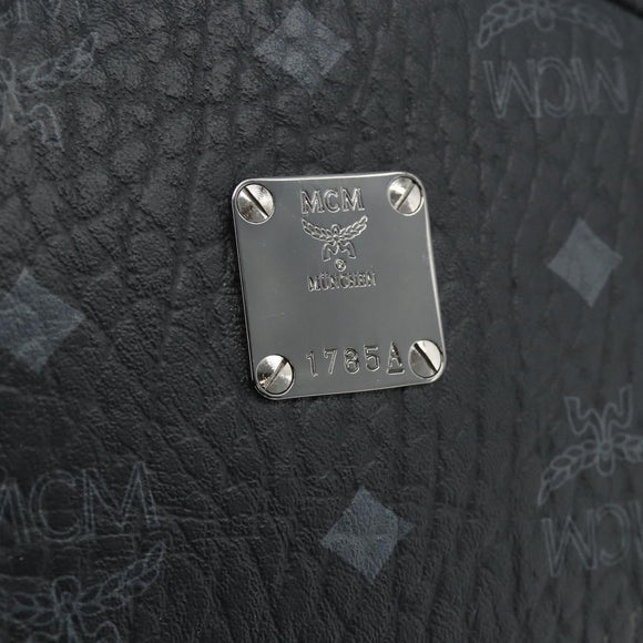 MCM Vicetos Logogram Backpack PVC Black Silver Auth ka3959A