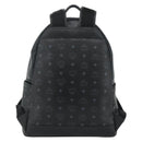 MCM Vicetos Logogram Backpack PVC Black Silver Auth ka3959A-2
