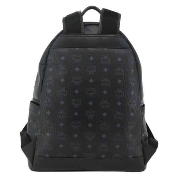 MCM Vicetos Logogram Backpack PVC Black Silver Auth ka3959A